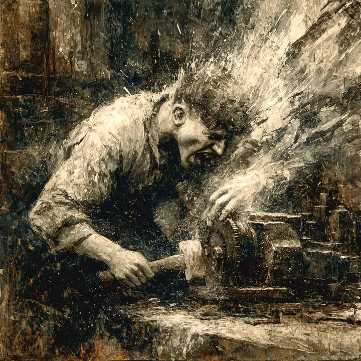 Slesian Weaver smashing a machine