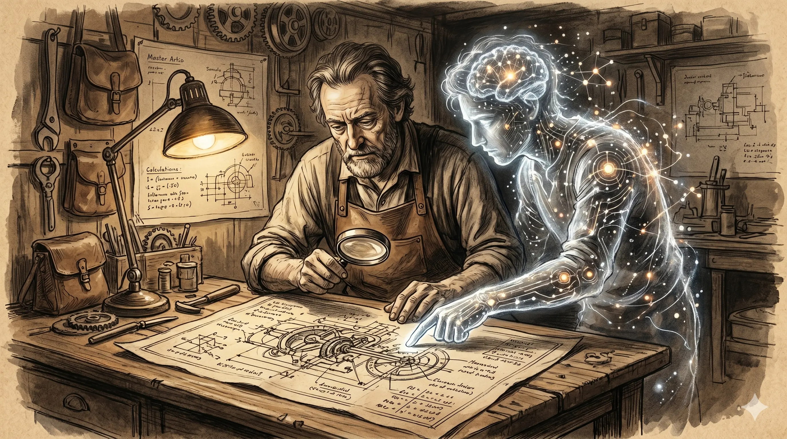 An engineer working alongside AI, the augmented craftsman